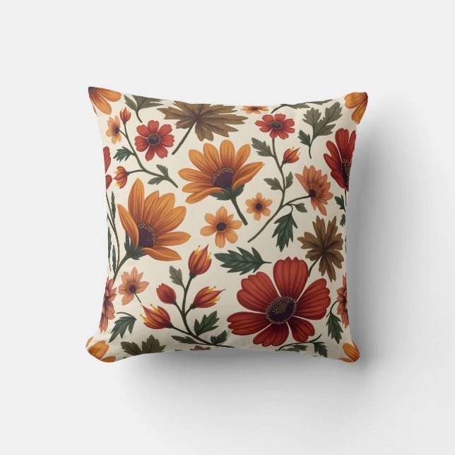 Coussin Fleurs d'automne (Recto)