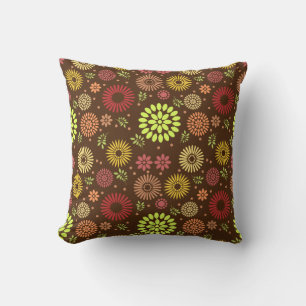 Coussin Fleurs d'automne colorées dans des tons chauds