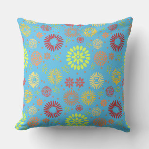 Coussin Fleurs d'automne colorées dans des tons chauds