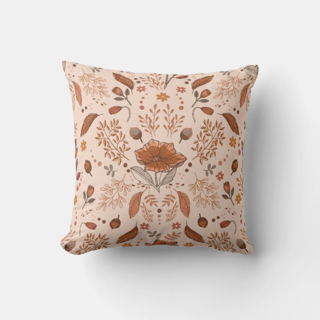 Coussin Fleurs d'automne et glands (Recto)
