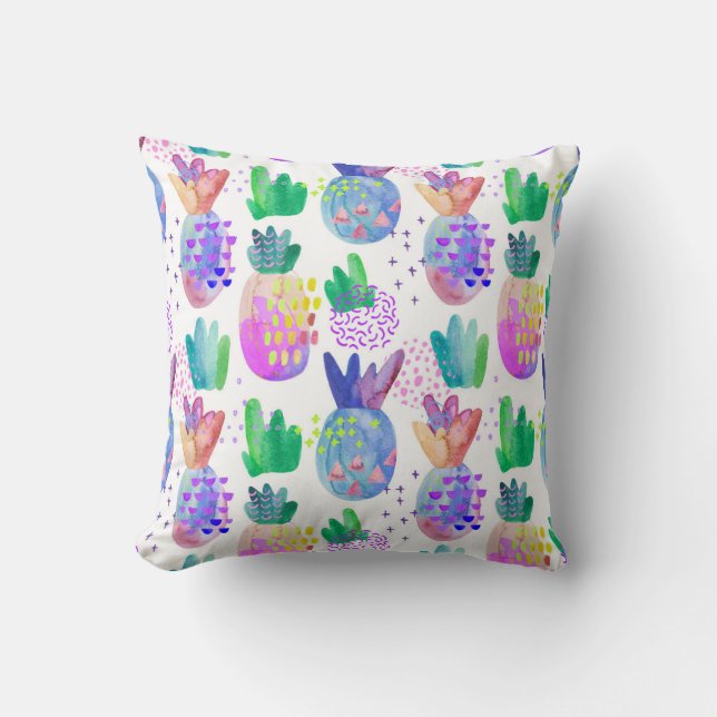Coussin Fleurs d'automne peintes à la main, motif sans sou (Recto)
