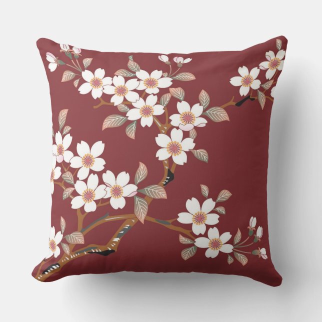 Coussin Fleurs de cerisier japonaises (Recto)
