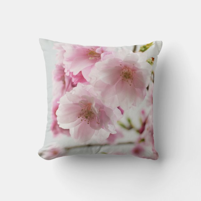 Coussin Fleurs de cerisier rose pastel Jeu d'oreiller (Recto)