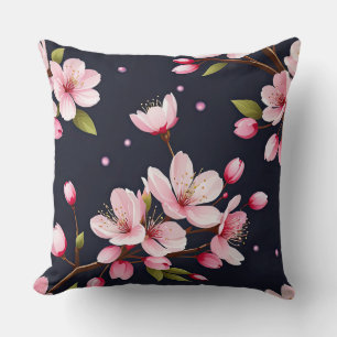 Coussin Fleurs de cerisiers en bleu