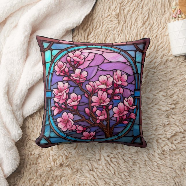 Coussin Fleurs de cerisiers en verre tendu (Couverture)
