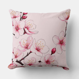 Coussin Fleurs de cerisiers roses