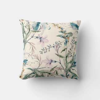 Coussin Fleurs de champ Aquarelle Motif sans couture