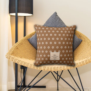 Coussin Fleurs de châtaigniers d'automne Nom personnalisé