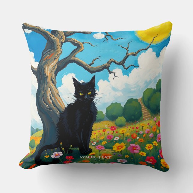 Coussin Fleurs de chats en Imaginaire (Recto)