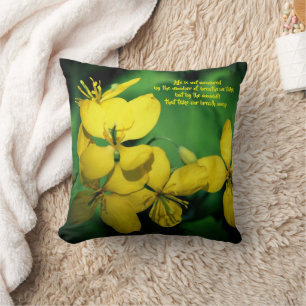Coussin Fleurs de citation inspirante de vie