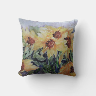 Coussin Fleurs de couleur aquarelle
