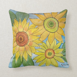 Coussin Fleurs de couleur aquarelle