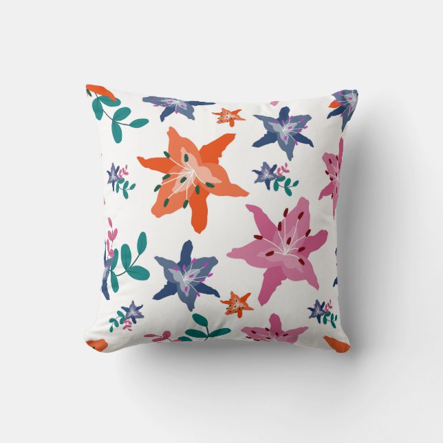 Coussin Fleurs de couleur d'eau mignonne Pastel (Recto)