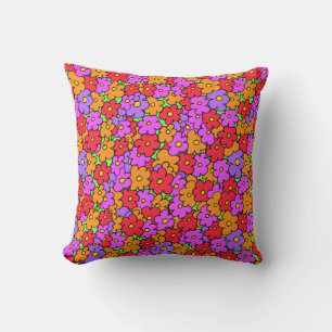 Coussin Fleurs de couleurs folles de jolies cartons