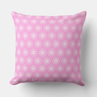 Coussin Fleurs de démarrage blanches sur rose