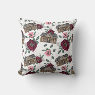 Coussin Fleurs de forêt cosy avec charme de cottage
