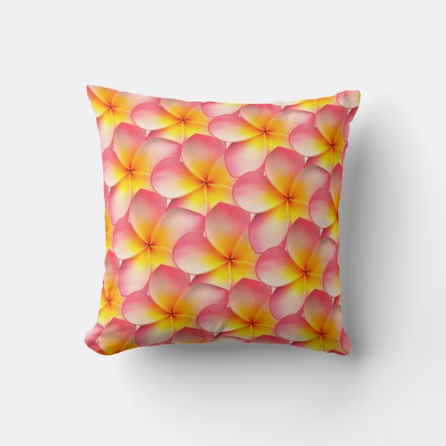 Coussin Fleurs de frangipanier Plumeria (Recto)