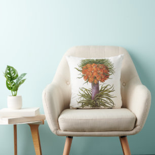 Coussin Fleurs de Fritillaire Orange Vintage Basilius Besl