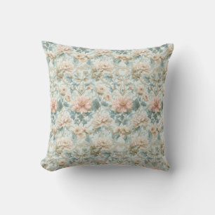 Coussin Fleurs de jardin anglais Régence pastel