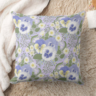 Coussin Fleurs de jardin printanier sur lavande