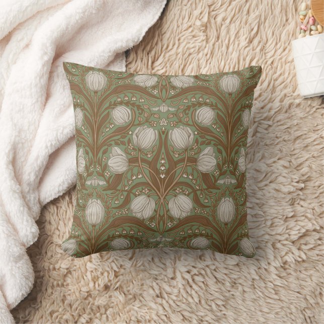 Coussin Fleurs de jardin printanier sur sauge (Couverture)