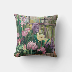 Coussin Fleurs de Jardin romantiques - Art Botanique de Pr