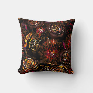 Coussin Fleurs de Jardin Sombre Teintées d'Automne Mariage