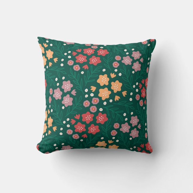 Coussin Fleurs de Jardin Vibrantes (Recto)