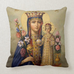 Coussin Fleurs de Jésus-Christ de Vierge Marie de la Reine
