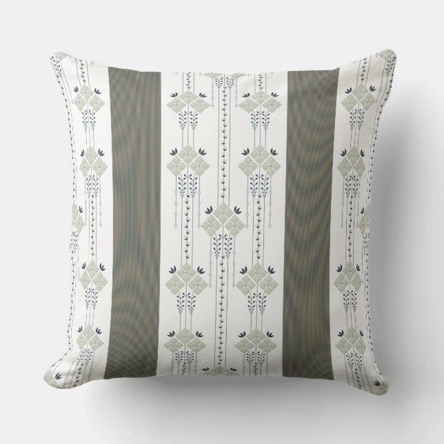 Coussin Fleurs de Karo et motif bouclé petit (Recto)
