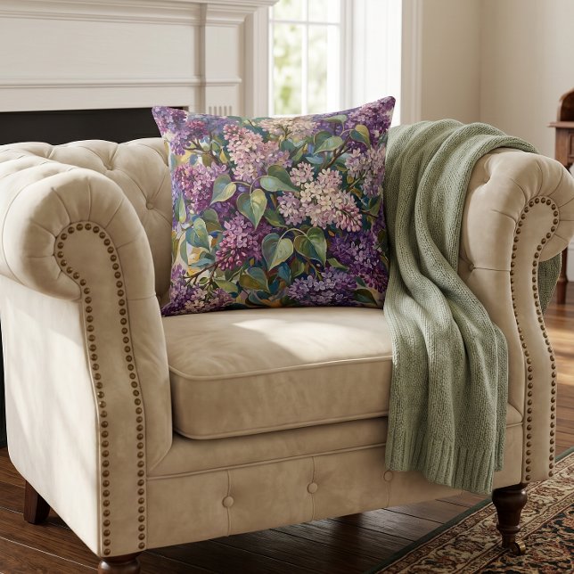 Coussin Fleurs de lilas vintage (Créateur téléchargé)