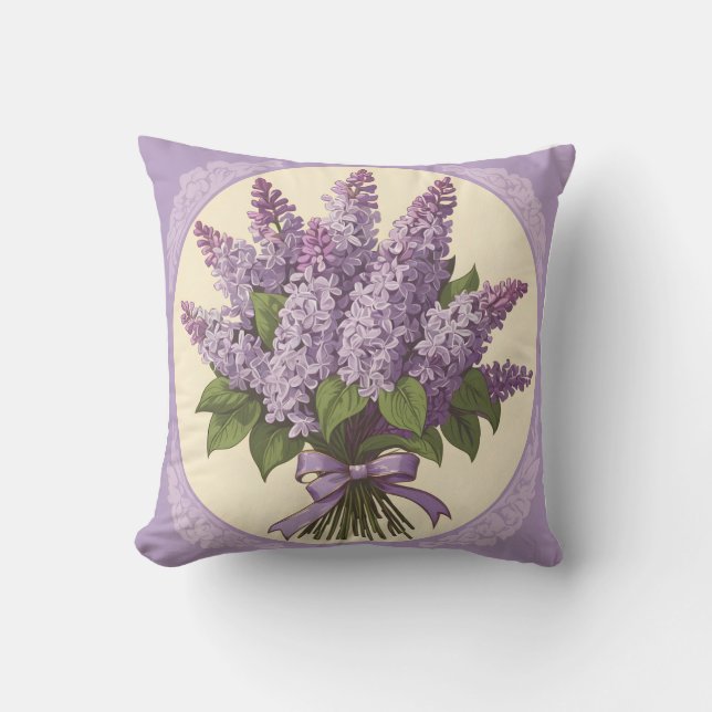 Coussin Fleurs de lilas violettes (Recto)