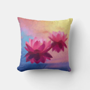 Coussin Fleurs de Lotus Abstraites colorées