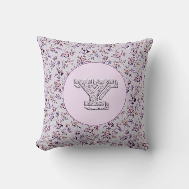 Coussin Fleurs de luxe Monogramme Y (Recto)