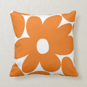 Coussin Fleurs de marguerite rétro en orange #1 #floral #m