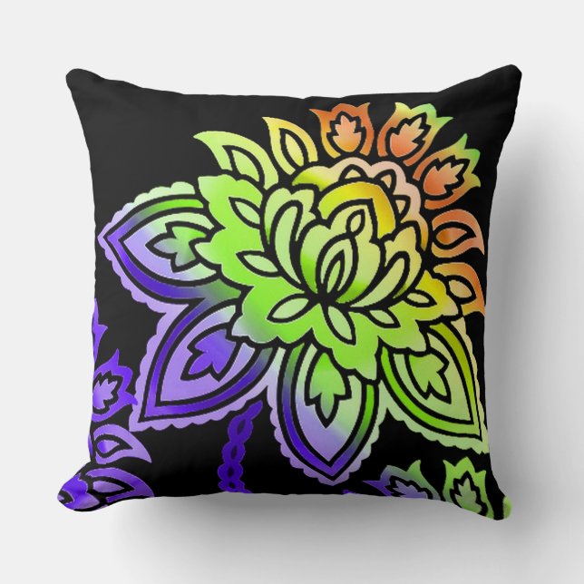 Coussin Fleurs de néon (Recto)