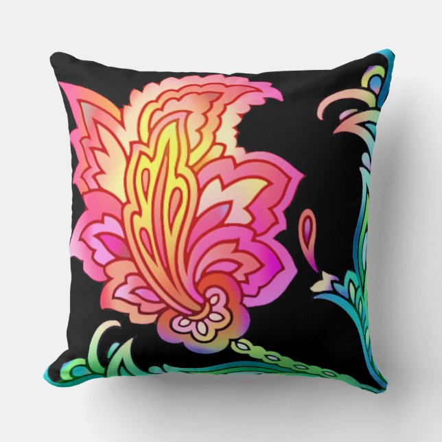 Coussin Fleurs de néon (Recto)