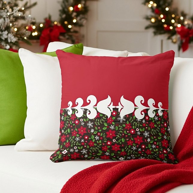 Coussin fleurs de Noël (Créateur téléchargé)