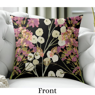 Coussin Fleurs de papier peint en Boho foncé