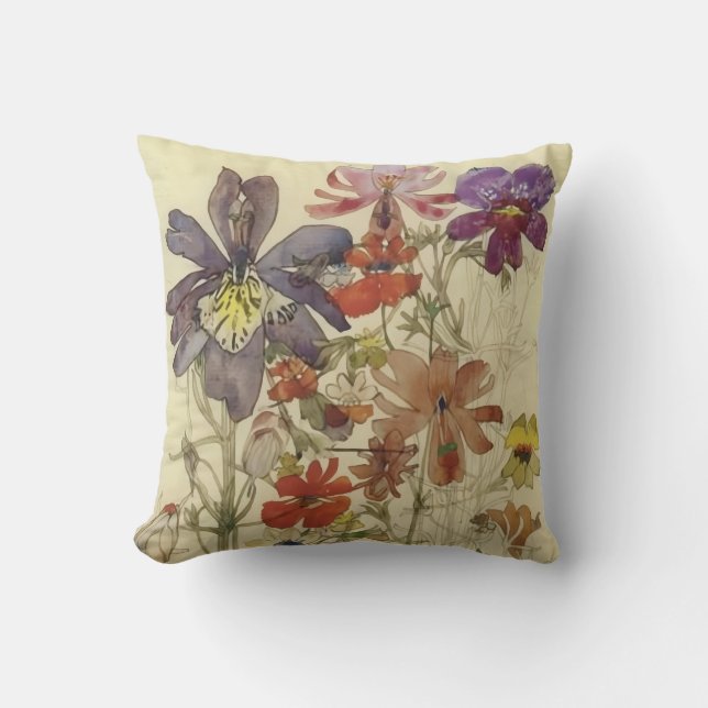 Coussin Fleurs de papillon par Charles Mackintosh (Recto)