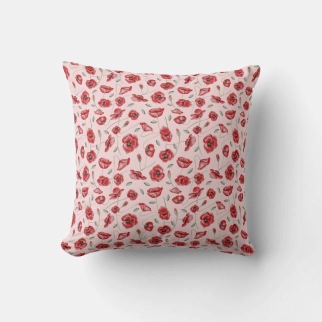 Coussin Fleurs de pavot (Recto)