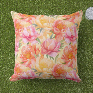 Coussin Fleurs de pivoine à l'extérieur de l'oreiller à la