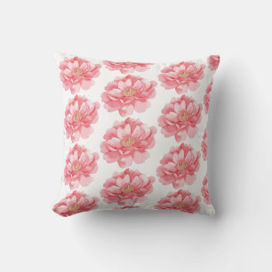 Coussin Fleurs de pivoine florales Fleurs de pivoines rose