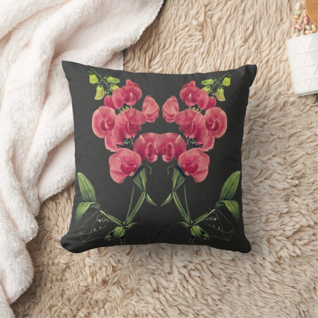 Coussin Fleurs de pois de senteur roses (Couverture)