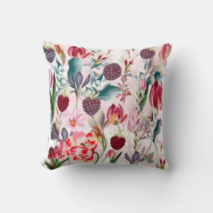 Coussin Fleurs de printemps colorées motif floral