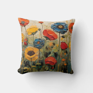 Coussin Fleurs De Printemps Dans Une Peinture De Champ