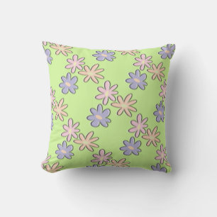 Coussin Fleurs de printemps vert