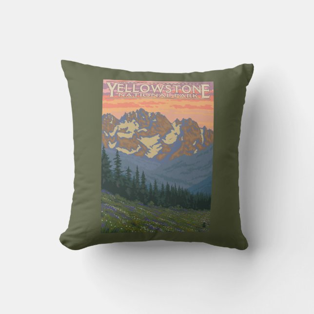Coussin Fleurs de ressort - parc national de Yellowstone (Recto)
