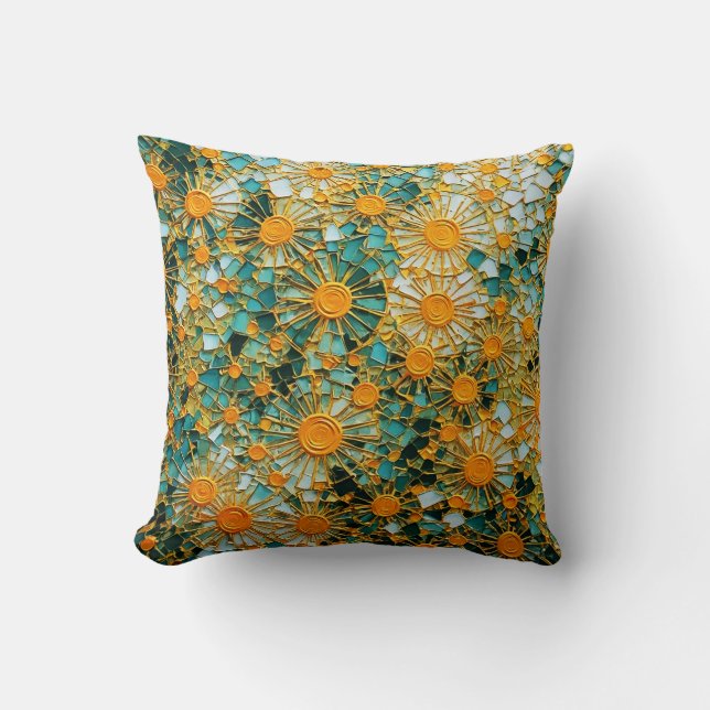 Coussin Fleurs de soleil Abstraites 102 (Recto)