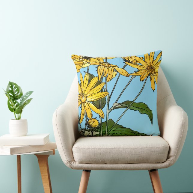 Coussin Fleurs de soleil Art Nouveau (Chaise)